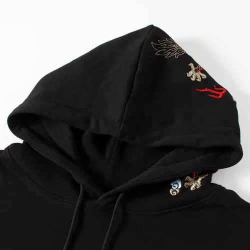 Miniatura 6 de Niepce Inc Streetwear - Sudaderas con capucha bordadas con estampado de dragón para hombre