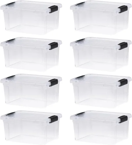 Miniatura 15 de Superio - Cajas de almacenamiento pequeñas planas transparentes con tapas, contenedores de plástico de 4.5 cuartos de galón para organizar, cajas