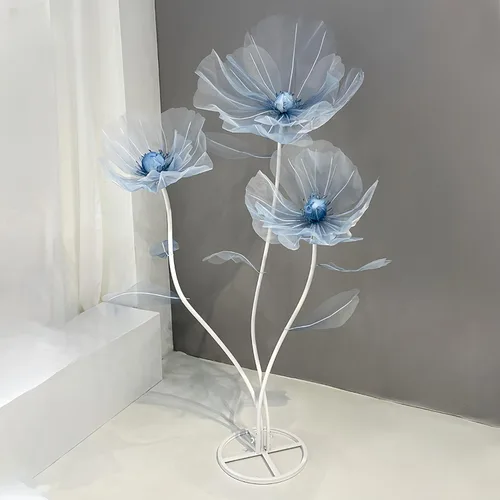 Flores gigantes para decoración, flor de organza artificial grande de 5.58 pies para boda, recepción, cumpleaños, fiesta de Navidad, decoración de