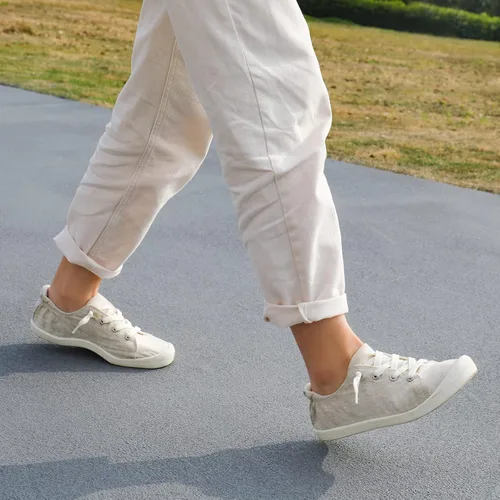 Miniatura 8 de STQ - Tenis sin cordones para mujer, cómodos zapatos casuales de lona