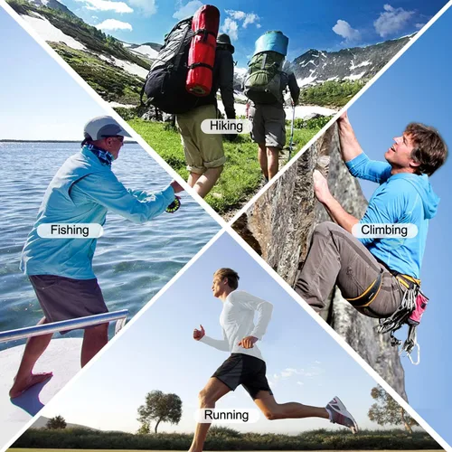 Miniatura 4 de Roadbox - Camisetas de pesca para hombres, FPU +50, de manga larga, con protección solar, con máscarasin máscara, para uso en exteriores, senderismo