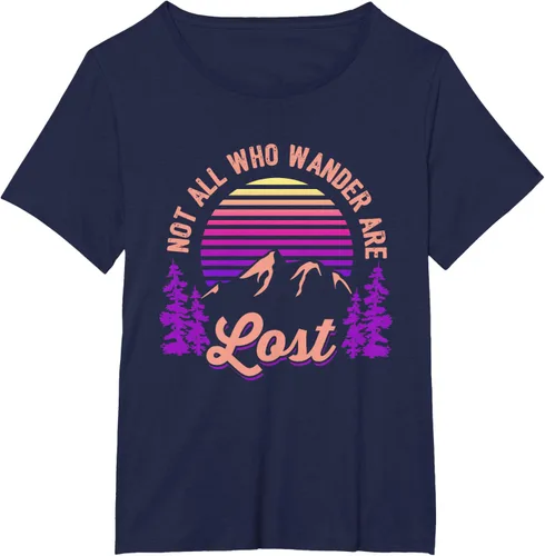 Miniatura 17 de Not All Who Wander Are Lost Vintage Mountains - Camiseta de senderismo, Negro, S