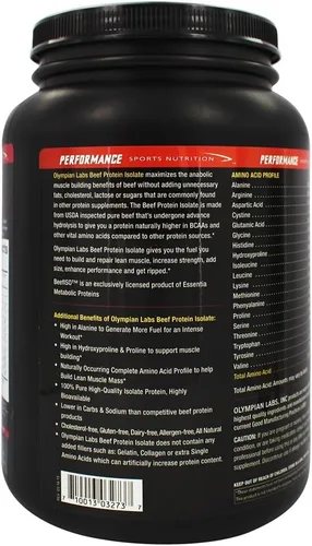 Miniatura 3 de Olympian Labs Polvo aislado de proteína de res, 0.85 oz de proteína, libre de BST, 0.07 oz de BCAA's, aminoácidos de construcción muscular, 1 libra