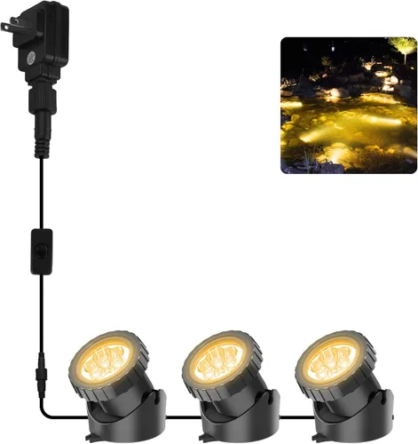 Miniatura 11 de Luces RGB para estanque con temporizador, LED sumergibles bajo el agua, coloridos focos de paisaje, 98 pies, control remoto, IP68, luces de fuente