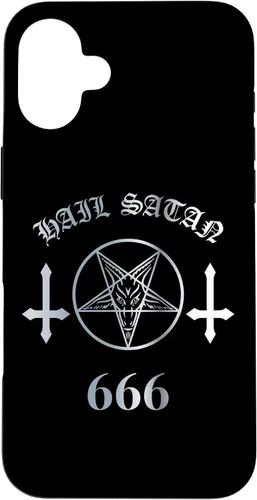 Miniatura 22 de iPhone 16 Upside Down Cross Satanic Pentagram Hail Satan 666 Case