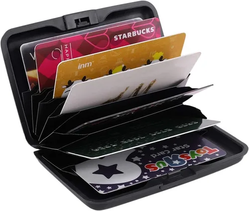 Miniatura 5 de Elfish.- Funda protectora de aluminio contra RFID, para tarjetas de crédito, carcasa rígida para tarjetas de presentación, cartera de metal