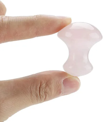 Miniatura 4 de Walfront Sha Tools - Masajeador facial con forma de hongo rosa, pinzón rosa, rodillo de jade de cuarzo rosa, herramienta de masaje de cristal