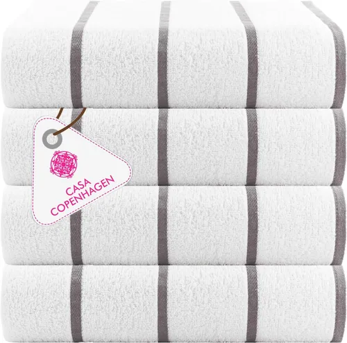 Miniatura 14 de CASA COPENHAGEN Solitaire 6Pcs 100% Egyptian Cotton Large Designer Towels Gift Set- Dusty Blue, 600GSM, 2Bath 2Hand 2Washcloths, Bath Towels for