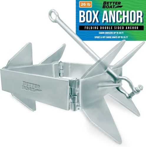 Anclaje de caja de barco para barcos, anclaje plegable pequeño y grande, evita el anclaje deslizante de 13 libras, 19 libras y 26 libras hasta 22,
