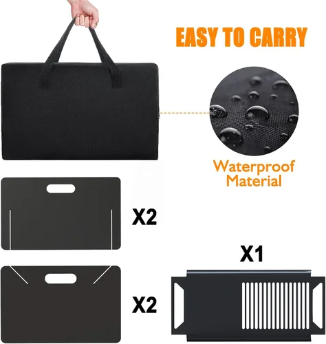 Miniatura 7 de ACCPO Fogata de 18 pulgadas para exteriores, portátil, 2 en 1, fogata de leña de acero resistente para patio y patio trasero, hoguera, barbacoa