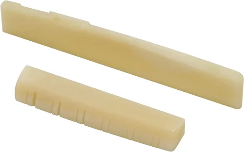 Miwayer Puente de Guitarra Acústica de 12 Cuerdas, Tuerca y Sillín de Hueso Natural Sin Blanquear Hecho de Hueso Natural Real (Puentes de Guitarra 1