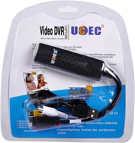 Miniatura 8 de UCEC Convertidor RCA a USB, dispositivo de tarjeta de captura de audio y video USB 2.0 para PC, convertidor de video analógico a digital