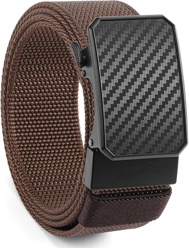 Miniatura 14 de SENDEFN Cinturones de trinquete de nailon para hombres, cinturón de tela de golf con hebilla ajustable automática jeans casuales