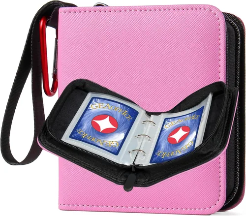 Miniatura 15 de GEAoffice Carpeta de tarjetas de bolsillo de tamaño mini, álbumes coleccionables súper ligeros y pequeños para 80 tarjetas, 1 carpeta de carga