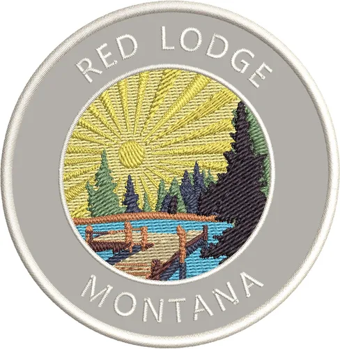 Miniatura 4 de Lake Dock - Red Lodge - Montana - Parche decorativo bordado de 3.5 pulgadas, para planchar o coser, para vacaciones, aventura, tema novedoso