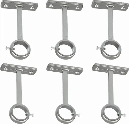 Miniatura 14 de KXLife Soporte de barra de cortina para montaje en techo, soporte resistente para montaje en techo o pared (juego de 2, níquel)