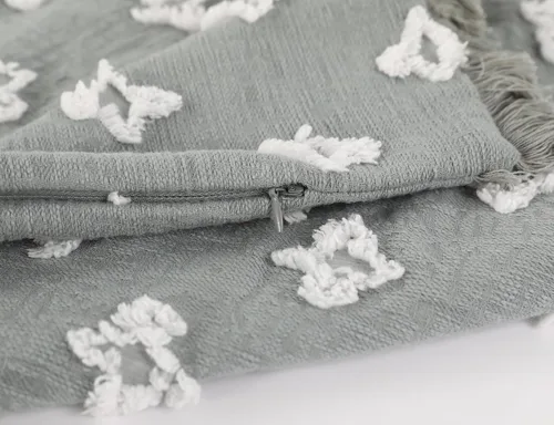 Miniatura 4 de Funda de almohada lumbar larga bohemia de 14x20 pulgadas con borla, de algodón, con patrón de flores 3D, funda de almohada lumbar larga para sofá