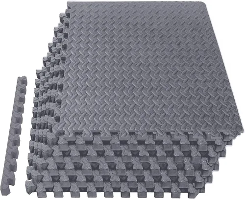 Miniatura 10 de Mat Block Piezas de espuma entrelazadas de rompecabezas de 24 pies cuadrados, 1/2 pulgada, 6 piezas, tapete de espuma EVA para equipo de ejercicio
