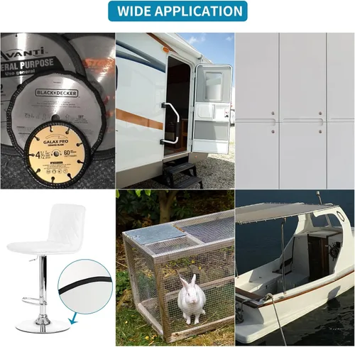 Miniatura 7 de Protector de borde de goma de 10 pies/9.8 ft, protector de borde de puerta sin adhesivo, tira de sellado de borde en forma de U con clips de metal