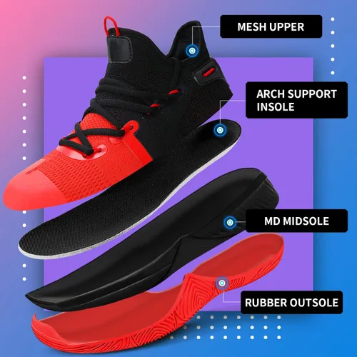 Miniatura 4 de WETIKE - zapatillas de básquetbol antideslizantes para niños y niñas, zapatillas para correr al aire libre (niños pequeñosniños grandes)