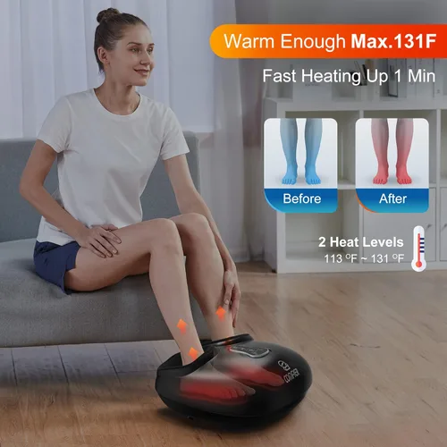 Miniatura 7 de COMFIER Alfombrilla de masaje de cuerpo completo con almohada de masaje de cuello Shiatsu movible, masajeador de pies Shiatsu con calor, vibración