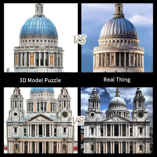 Miniatura 6 de CubicFun Rompecabezas 3D grande de la catedral de San Pablo para adultos, arquitectura de media apertura, disfruta de vistas interiores