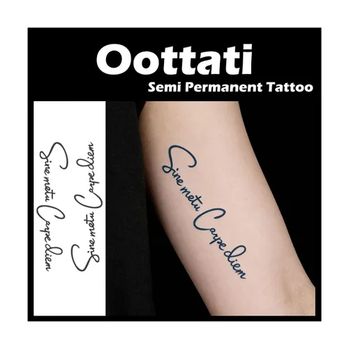 Miniatura 10 de Tatuaje temporal semipermanente para adultos, 2 hojas de palabras de flores, citas Let It Be pequeño, pequeño cuello de mano, calcomanías falsas