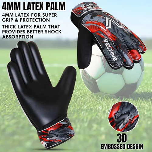Miniatura 4 de Guantes de portero de fútbol para niños, jóvenes y adultos, guantes de portero de fútbol con protección doble en la muñeca y palmas de látex