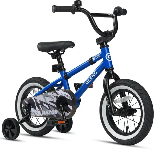 Miniatura 18 de Glerc Bicicleta para niños de 1 a 8 años, bicicleta para niños de 12 a 16 pulgadas, estilo BMX, con ruedas de entrenamiento, bicicleta para niños
