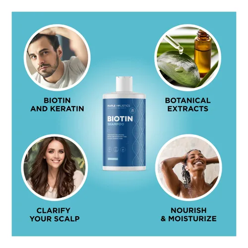 Miniatura 8 de Biotin Shampoo with Scalp Scrubber Set - Cepillo de champú para el cabello y exfoliante de silicona para el cuero cabelludo con champú voluminizador