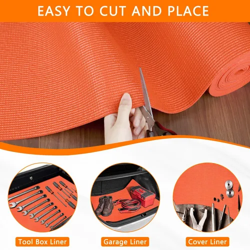 Miniatura 4 de Forro de espuma para caja de herramientas de 1/8 pulgada de espesor x 24 pulgadas de ancho x 24 pies de largo, naranja, antideslizante para proteger