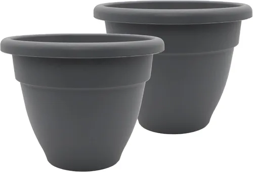 Miniatura 23 de The HC Companies, Caribbean - Maceta de plástico y ligera de 6 pulgadas para interiores y exteriores, maceta para hierbas y flores, color negro