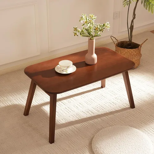 Baveke Mesa de centro plegable, mesas de piso plegables, mesa de centro de mediados de siglo para sala de estar, mesas de centro pequeñas de madera
