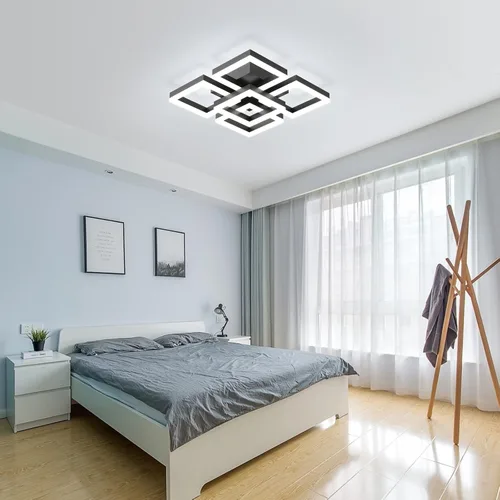 Miniatura 3 de GEADI Lámpara de techo moderna regulable, lámpara de techo LED blanca de 35.4 pulgadas con control remoto, accesorio de iluminación rectangular