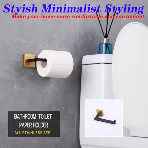 Miniatura 4 de GERZWY Soporte de papel higiénico de baño Dispensador de papel higiénico de acero inoxidable Soporte de rollo de pañuelos Soporte de pared