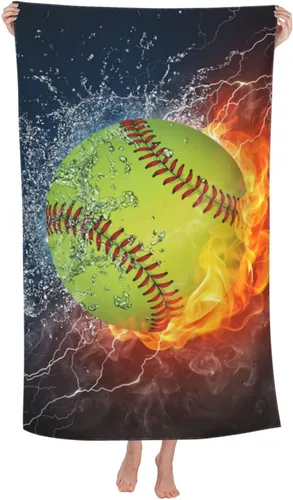 Miniatura 16 de VOOHDDY Toalla de playa deportiva con pelota de fútbol americano, grande, suave, absorbente, de secado rápido, toallas de baño de gran