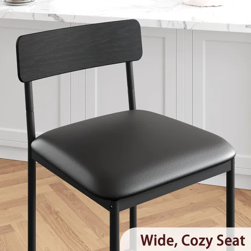 Miniatura 6 de Juego de mesa de comedor IDEALHOUSE para 2, mesa de cocina de altura de mostrador y sillas, juego de mesa de bar con 2 taburetes tapizados, juego