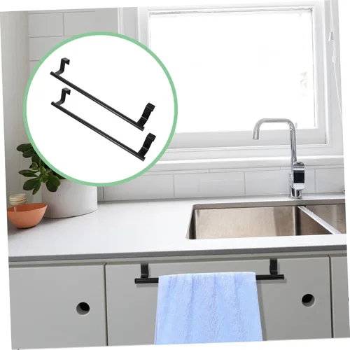 Miniatura 7 de Housoutil 2 toalleros de acero inoxidable montados en la pared multifuncionales para cocina, baño, lavandería, resistente a los arañazos, diseño