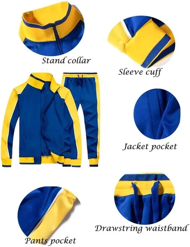 Miniatura 3 de Litteking Conjunto deportivo de 2 piezas para hombre, estilo casual, manga larga, para correr