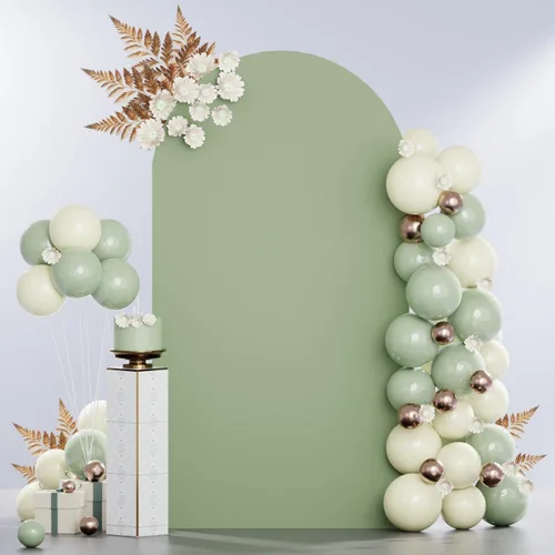 Miniatura 15 de MODFUNS Cubierta de Arco de Boda de 6 pies Beige de Spandex Cubiertas de Arco Chiara Cubierta de Telón de Fondo de Arco para Cubiertas de Arco Telón