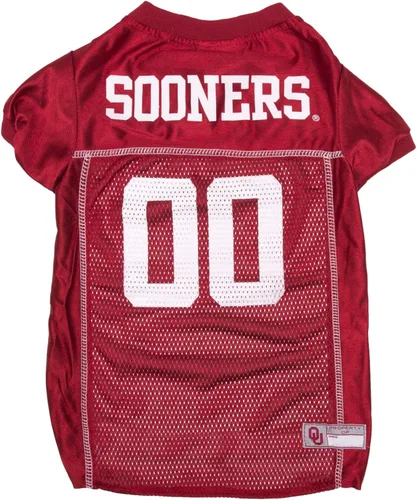 Pets First NCAA College Oklahoma Sooners - Camiseta de malla para PERROS Y GATOS, Small. Camiseta con licencia para perro con tu equipo favorito de