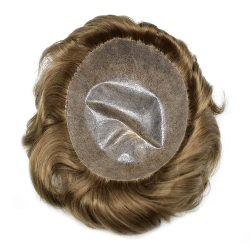 Miniatura 7 de LYRICAL HAIR Toupee - Sistema de reemplazo de postizo para hombres, prótesis masculina, unidad de cabello humano suave y fino para hombres, 8 x 10