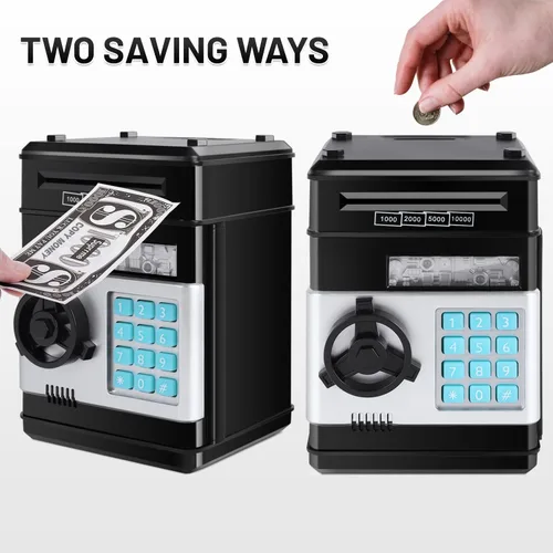 Miniatura 3 de GuDoQi alcancía para niños electrónicos, alcancía de monedas y dinero, juguete para niños de 3 a 10 años, mini cajero automático, caja de ahorro