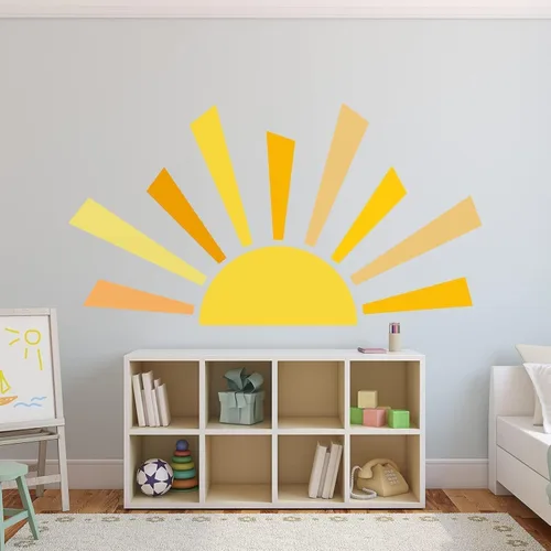 Miniatura 14 de 35.4 × 11.8 pulgadas, diseño de nubes de sol, mural de acuarela, vinilo moderno, extraíble, adhesivo para guardería, sala de juegos, sala de estar