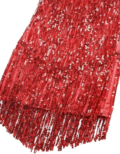 Miniatura 7 de Vestido de baile latino para mujer, con borlas y lentejuelas, vestido de baile de tango