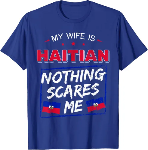 Miniatura 19 de My Wife Is Haitian Republic of Haiti Heritage Roots - Camiseta con bandera, Negro, S
