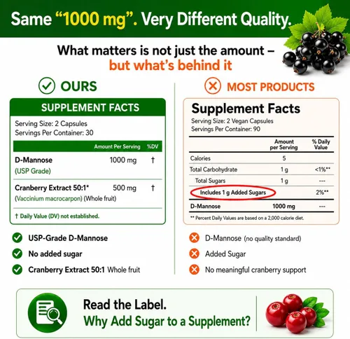 Miniatura 7 de HCL HERBAL CODE LABS Cápsulas de D-manosa con extracto de arándano de 1500 mg - Suplemento D-manosa de grado USP de alta potencia con polvo
