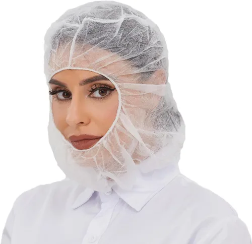 Miniatura 7 de ZMDREAM Disposable Hoods Bouffant Caps Full Face Hair Covers Polypropylene Hair Net Beard Cover Combo Negro