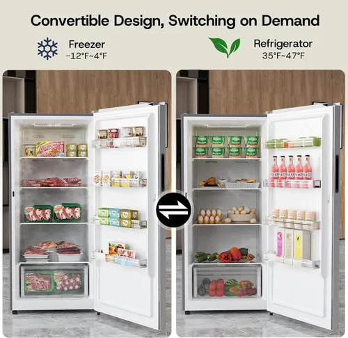 Miniatura 3 de Upstreman Congelador vertical de 14.0 pies cúbicos, congelador convertible con control electrónico inteligente, sin escarcha, Energy Star