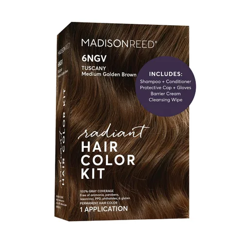 Miniatura 86 de Madison Reed - Kit de color de cabello radiante, tinte permanente para el cabello, 100 % cobertura de canas, sin amoníaco, castaño Catania 5NGM